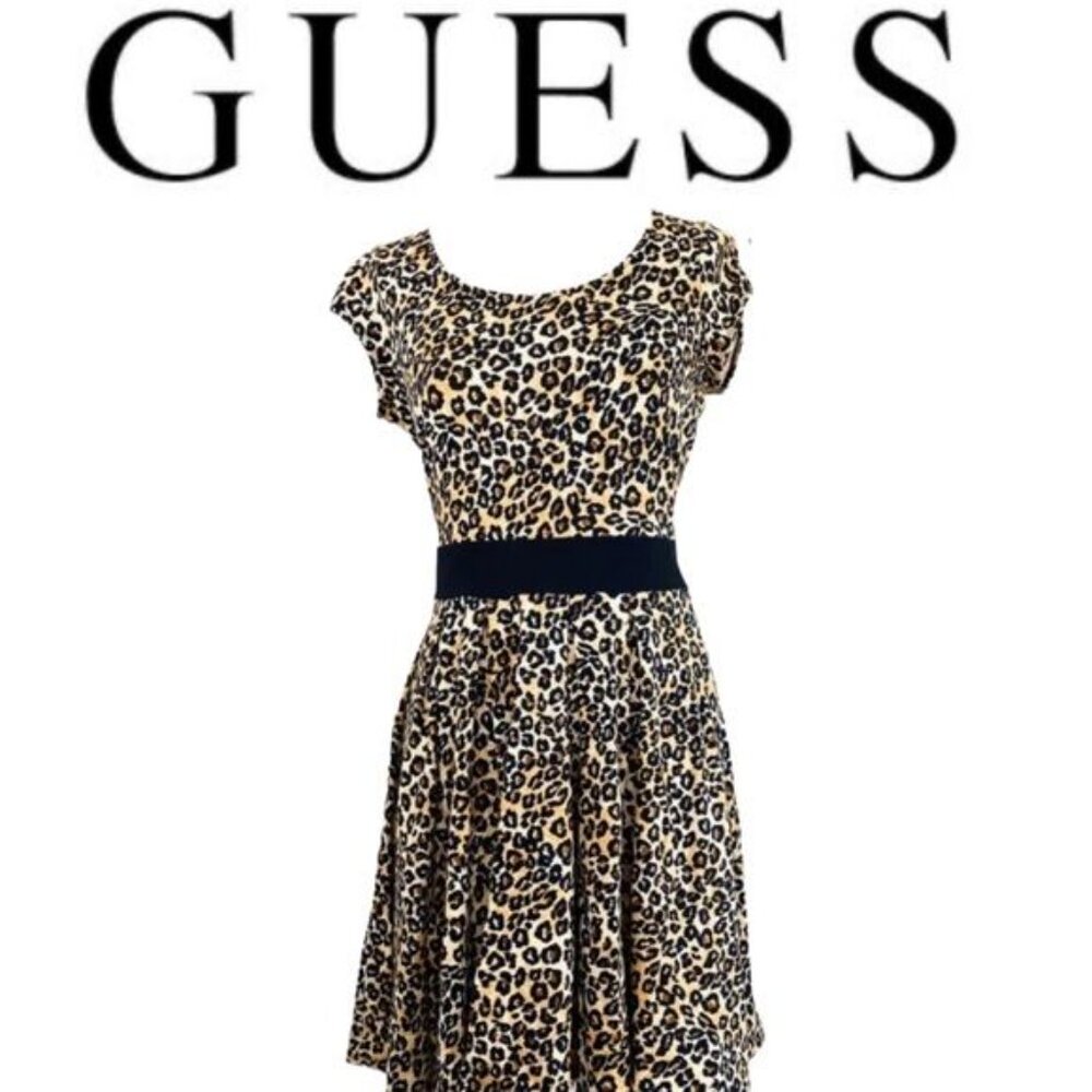 GUESS A- line Dress Fit & Flare Animal Print Skater Dress Women's Small NWT - Picture 10 of 10